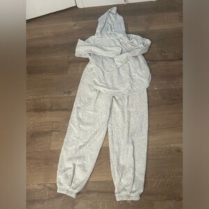 Woman’s cotton blend jogger and hoodie set. Never worn
